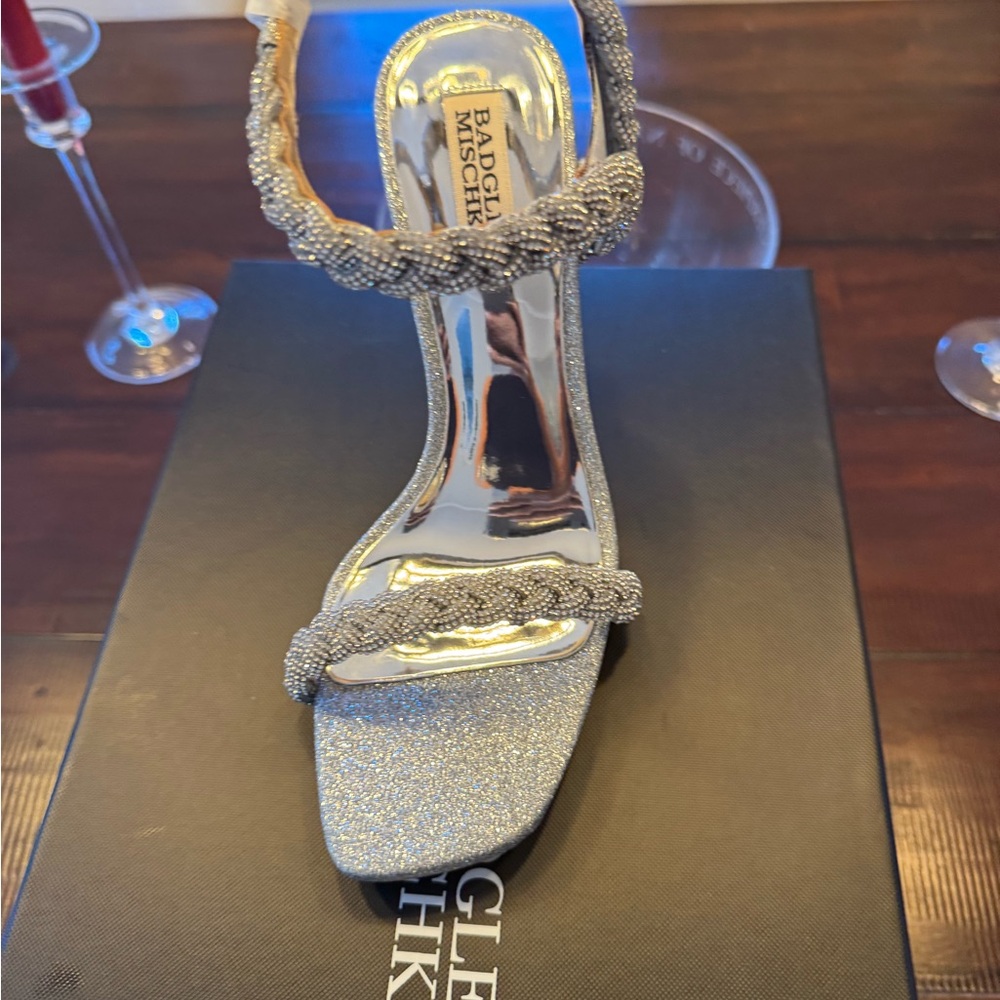 Badgley Mischka Glittering Silver Heels